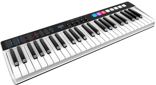 IK Multimedia iRig Keys I/O MIDI 49 - MIDI-Tastatur, tragbare Klaviertastatur, für Mac, iPhone und iPad, 49 Tasten, 8 Pads, Musikproduktionsstation, Software und Anwendungen