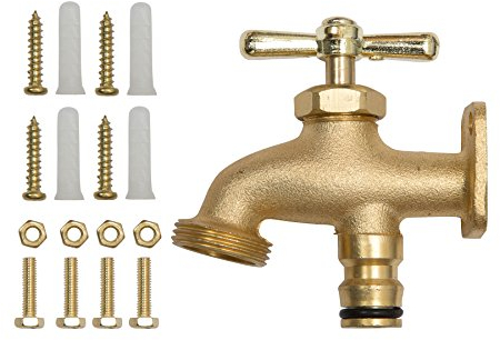 HOMEKIT Brass Hose End Tap – Outdoor Brass Tap, Allotment Taps, Outside Anywhere Taps for Convenient Water Access