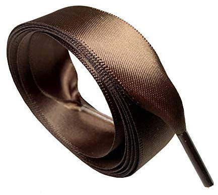 goodlace Cordones de zapatos de cinta plana de 2 cm de ancho Cordones de zapatos de satén 120CM Marrón
