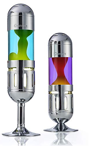 Mathmos Lámpara de lava: Lámparas de lava con velas Pod y Pod+ (Violeta/Naranja & Azul/Amarillo)