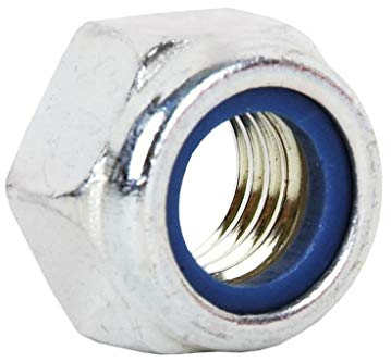 DOJA Industrial | Ecrou Frein Acier Zingue M12 | PACK 20 | Ecrous de Blocage | Bloquant Hexagonal Idéal pour la Menuiserie, la Construction, la Plomberie, entre autres utilisations.