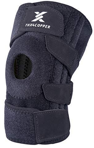 Thx4COPPER Knee Brace Support, Open Patella Side Stabilizers – for Meniscus Injuries, Swollen ACL, Tendonitis, Arthritis, Joint Pain Relief with Adjustable Compression Wrap,L-XL