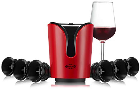 SINCHI Vacuum Wine Preserver Keeps Wine Fresh up to 10 Days, 6 Stoppers + 1 Electric Pump Set