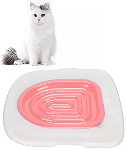 Système D'entraînement aux Toilettes pour Chat, Professionnel Teach Cat to Use Toilet Kit D'entraînement aux Toilettes pour Chat, Siège D'urinoir Universel Réutilisable pour Kitty (Plateau Blanc, 1