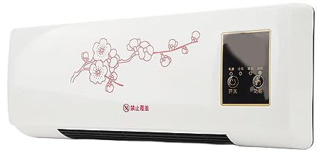 Focket Mini Aire Acondicionado, Enfriador de Aire Montado en la Pared y Calentador con Temporizador, Ventilador de Cortina de Aire con Control Remoto, Ventilador Interior sobre la