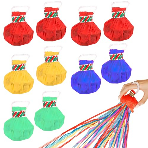 TOATELU Wurf Luftschlangen: 10 Stück Hand Werfen Streamer, Konfetti Luftschlangen, Party Luftschlangen, für Geburtstag, Hochzeiten, Weihnachten, Neujahr, Abschlussfeiern