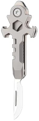 TIKIDESIGN Mini Taschenmesser Multitool, 7 in 1 Titan Multitool Werkzeug, Multifunktionsmesser Mini Werkzeug Brechstange Flaschenöffner Säge Schraubenschlüssel, Klein Tools Männer Gadget