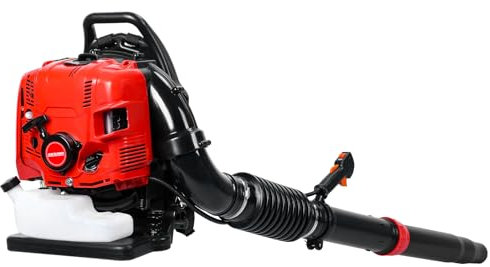 Souffleur Thermique,900 CFM Souffleur de Feuilles à Dos à Essence 75.6 CC,3.7KW/5HP Moteur Puissant à 4 Temps refroidi par air,Léger avec Sangles de Soutien rembourrées améliorées Lors de l'utilisatio