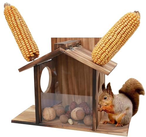 Mangeoire pour écureuils - Mangeoire pour écureuils - Mangeoire d'hiver - Grande boîte de nourriture étanche pour écureuils et oiseaux