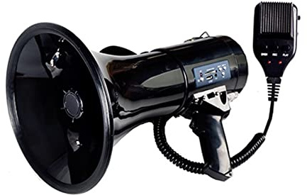 LEIXIUSM Megaphones 50 Watt Power Portable Megaphone Speaker Bullhorn Voice and Siren Alarm Modes with Volume Control and Strap Great for Outdoor Announcements