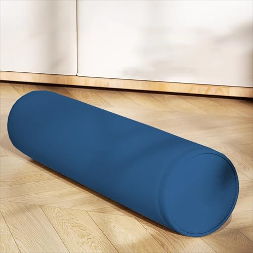 Hruile Cuscini rotondi per testiera e letto, per bracciolo lombare, da divano, cilindrici, lunghi, di protezione per il comodino, per il collo, riempitivo per le fessure del letto, 50 x 10 cm, blu