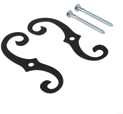 TDCuizent Elementi di fissaggio per persiane in metallo resistenti alle intemperie con viti decorative a forma di S per persiane per finestre hardware per cani in ghisa con fissaggi per esterni