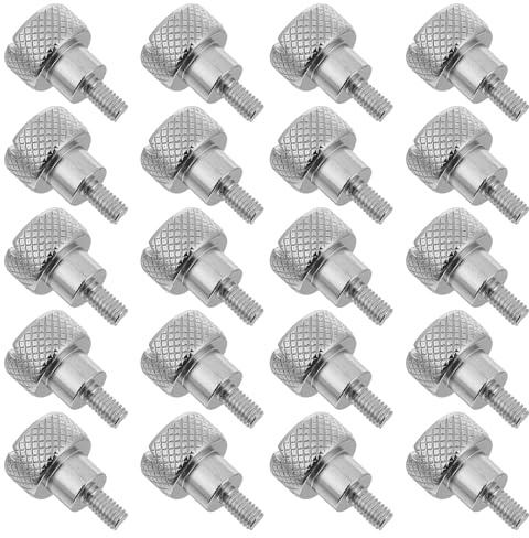 WRITWAA 20 Viti Piedino Premistoffa Macchina da Cucire a Testa Zigrinata in Acciaio Inox 7mm Pomello per Cambio Rapido Compatibili per Uso Domestico e Industriale Ricambi Accessori Cucito
