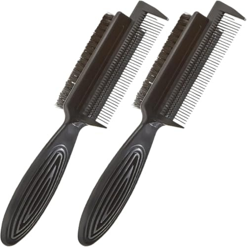 SWOOMEY Cepillo para Cardar Pelo para Mujeres Cerdas de Nylon y Abs, Herramienta Limpiadora de Cepillos de Pelo Doble Cara para Uso en Salón y Hogar, Pack de 2 Unidades