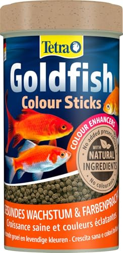 Tetra Goldfish Colour Sticks - Bastoncini di cibo per pesci rossi per sviluppare i loro colori naturali, lattina da 250 ml