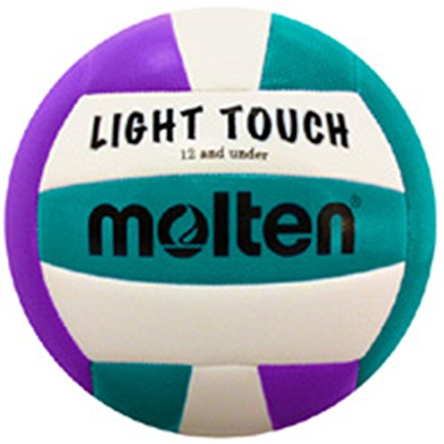 Molten MS240–3 Leicht-Volleyball, rot/weiß/blau, MS240-VA, Purple/Aqua, 12 & Under/8.1 oz