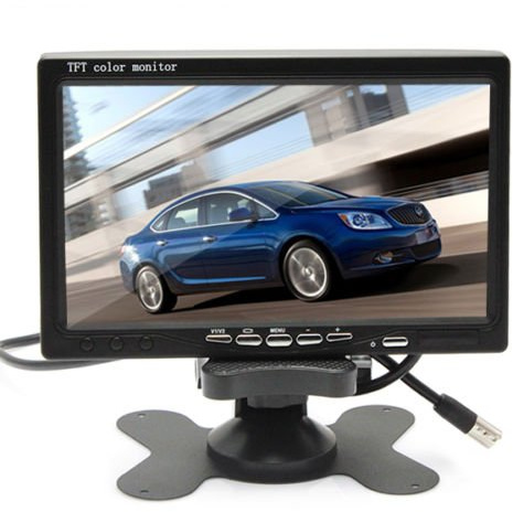 7 LCD TFT Ecran Moniteur Automobile CCTV Affichage 2 RCA 800x480 Anti-éblouissement pour Rear View Recul Auto Voiture