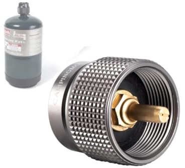 CAMPINGMOON Small Propane to Butane Adapter, Input: 16oz/1Lb small Propane Canister, Output: EN417 Lindal Valve Z22 (Silver)