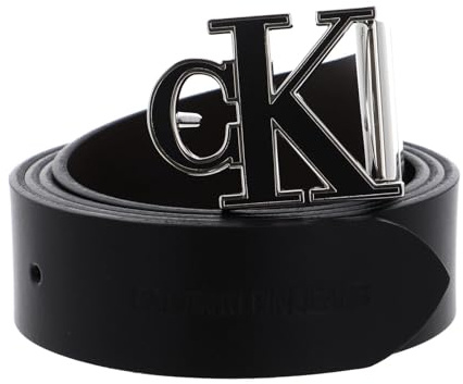 Calvin Klein Pelle cintura Mono Hardware Belt W85 Black/Bitter Brown marrone nero accorciabile reversibile