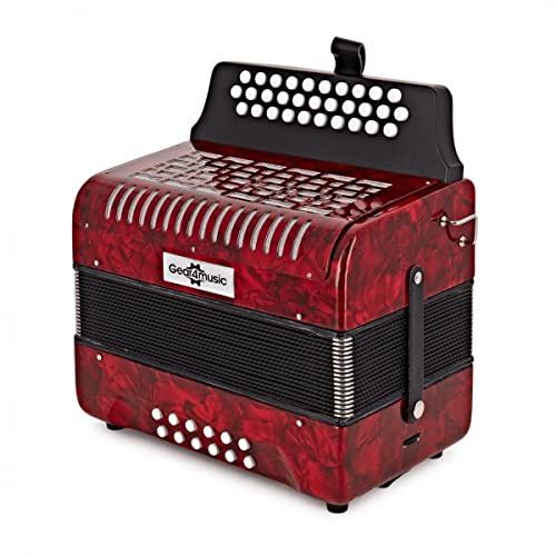 Gear4music Acordeón diatónico de botones 12 bajos con estuche rígido