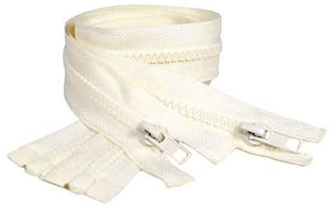 2 pezzi, 8 dimensioni, cerniera iniettata separatore 5#, per giacca, cucitura di cappotto, bianco, nero, ecc. 20 colori, cerniera in plastica divisibile (103, 40 cm)
