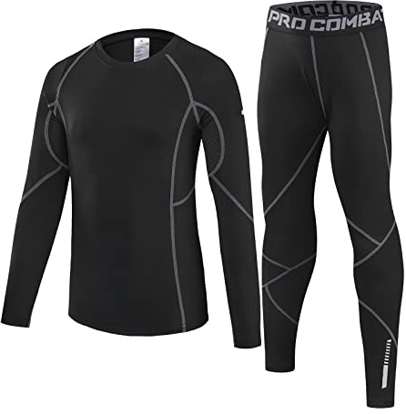 Leeboom Intimo Termico Bambini Traspirante Maglia Termica Bambino Asciugatura Rapida Intimo Funzionale Set da Bambina e Bambino per Running, Sport Invernali