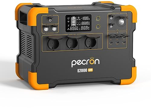 PECRON E2000LFP Station Électrique Portable 2000W - Générateur Solaire 1920Wh Extensible 8064Wh, Batterie LiFePO4, Charge Solaire 1200W - Pour Maison, Camping, Caravanes
