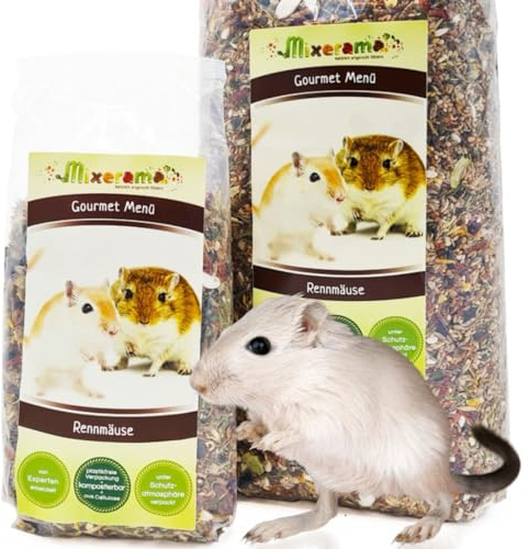 Mixerama Rennmäuse Gourmet Menü - artgerechtes Mäusefutter für die Rennmaus Gerbil ohne Pellets Kleintierfutter Alleinfutter Größe 500 g