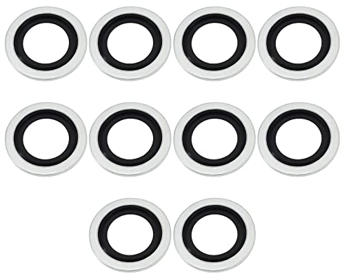 YINETTECH 10 Stück Ölablassschraube Dichtungen Aluminiumlegierung Ersatz 110265505R 6079970345 8200641648 3121867 Kompatibel mit Renault Kompatibel mit Dacia