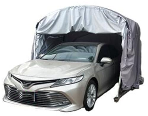 Posto auto coperto mobile da 5,7 m, apertura della porta scorrevole, garage per tenda ombreggiante semiautomatico e completamente automatico, adatto per uso esterno (gray semi)