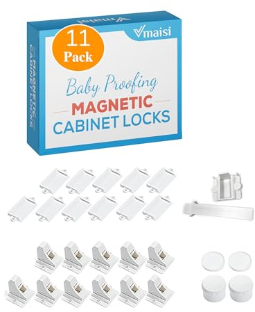 Vmaisi ChildProof Magnetic Cabinet Locks (11 Locks and 2 Keys)