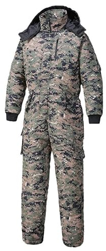 Mens Thermal Boilersuit waterproof Coverall Warm Pockets Winter Thick Overall for Cold storage Warehouse Outdoor Gas station (B, XL/175)