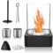 Table Top Fire Pit, Portable Indoor Fire Pit, Tabletop Fireplace with Cylindrical Windproof Glass, Clean-Burning Bio Ethanol, for Patios, Living, Christmas, Thanksgiving, and Parties