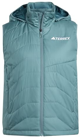 adidas Mujer Terrex Multi CLIMAWARM Insulated Hooded Vest, preloved teal, S