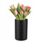 TREND FOR HOME Glasvase Rund Hoch 21.5 cm Bunte Bodenvase Groß Zylinder Blumenvase Rauchglas Vase für Pampasgras Schwarze Vase Groß Deko Hochzeit Kerzenständer | 2800 ml | Ø 13.5 cm | Schwarz Matt
