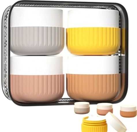 Contenitori da Viaggio,Piccoli Contenitori Cosmetici Ricaricabili Da Viaggio 4 Pezzi - Versatili 50ml per Crema Viso, Lozione, Detergente e Cosmetici
