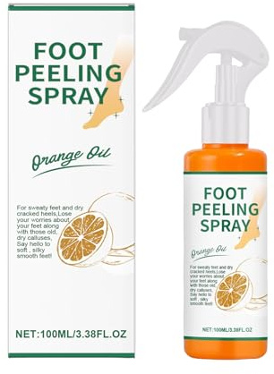 Fotpeeling spray, 100 ml apelsinolja fot förhårdnadsspray, fuktgivande fotpeeling deodorantspray för förhårdnader, naturliga förhårdnadssprayer för fötterna, för alla hudtyper