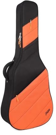 EWUHYFP Gitarrfodral 41 tum akustisk gitarrväska, för och pianoväska, skyddande för ryggsäck för 40 tjocklek, Svart med orange, Taglia Unica, One Style