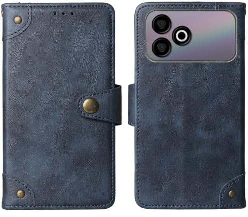 Tnviud Flip Brief väska skal skydd skal för Cepter Nivo X3 6,75 tum äkta läder skal stativ mobiltelefon skydd premium plånbok fodral skyddsfodral (blå)