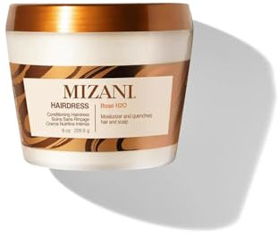 Mizani Leave-In Conditioner, For Curly To Tightly-Coiled Hair Types, Replenishes Moisture and Softens Hair, With Chamomile and Rosemary Oil, Styling Rose H2O Hairdress, 250ml