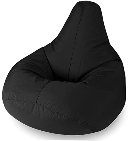 Beautiful Beanbags - Highback Beanbag for Kids - Indoor/Outdoor Lounge Chair - Water Resistant - 35 Inches - Manufactured in UK - Black
