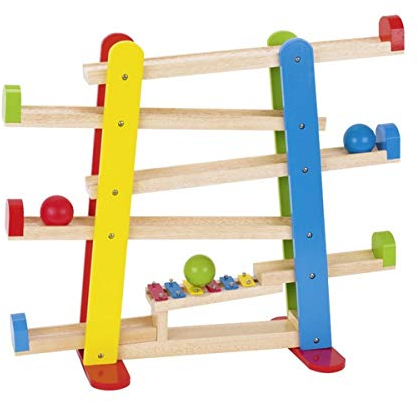 Goki 53825 Toboggan des Boules avec Xylophone, Multicolore