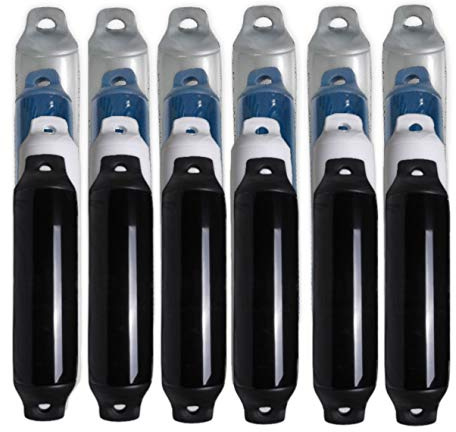 Saarwebstore Fender Majoni Comet Lot de 6 Bateaux de Protection Contre Les rampes Yacht Marine/Argent/Noir/Blanc 7 Tailles, 059221-61B-Set, Noir, Maß 1 Ø 100x420mm