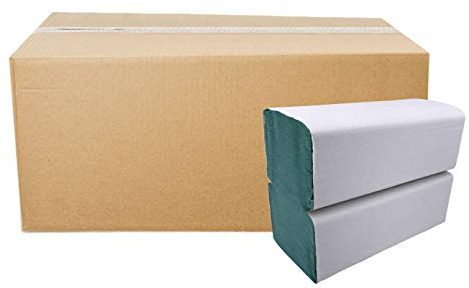 Falthandtücher Grün Premium | 5.000 Blatt | Recycling 1-lagig 25 x 23 cm | ZZ/V-Falz Papierhandtücher geeignet für Handtuchspender | Ideal für Gastronomie, Krankenhäuser, Praxen uvm.