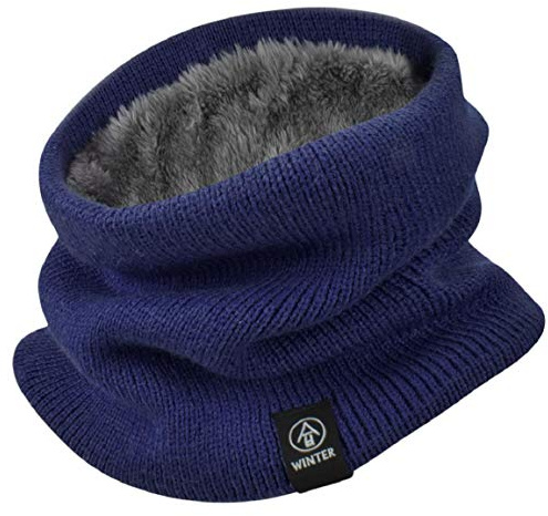 Yuson Girl Winter Knitted Fleece Snood Scarf Neck Warmer Windproof Stretchy for Women Men Sports Running
