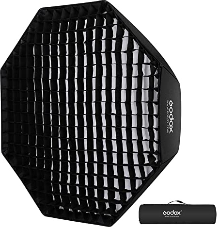 Godox FW 47inch/120cm Octagon Softbox Reflector with Honeycomb Grid and Bag for Speedlight Flash(Bowens Mount)
