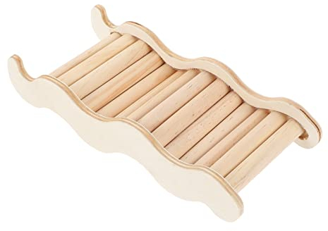 Scicalife Holz Hamster Leiter Vogel Spielzeug Wellensittiche Spielsachen Kletterspielzeug 12cm Kaninchen Brücke Haustiertreppe für Vögel Sittich Spielplatz Hängematte Schaukel