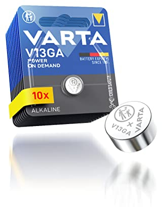 VARTA Batterien Knopfzellen V13GA/LR44, 10 Stück, Power on Demand, 1,5V, für Spielsachen, Taschenrechner, Messgeräte, kompakt mit langanhaltender & hoher Leistung [Exklusiv bei Amazon]