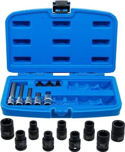 BGS 74283 | Set di chiavi a bussola e inserti per pinza del freno | 17 pezzi