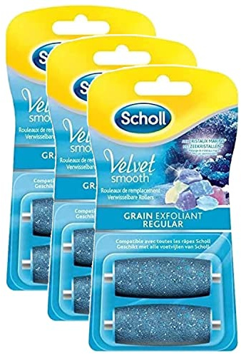 SCHOLL Set mit 3 Velvets Smooth – Ersatzrollen – Körnung Peeling, Set mit 2 Nachfüllpackungen